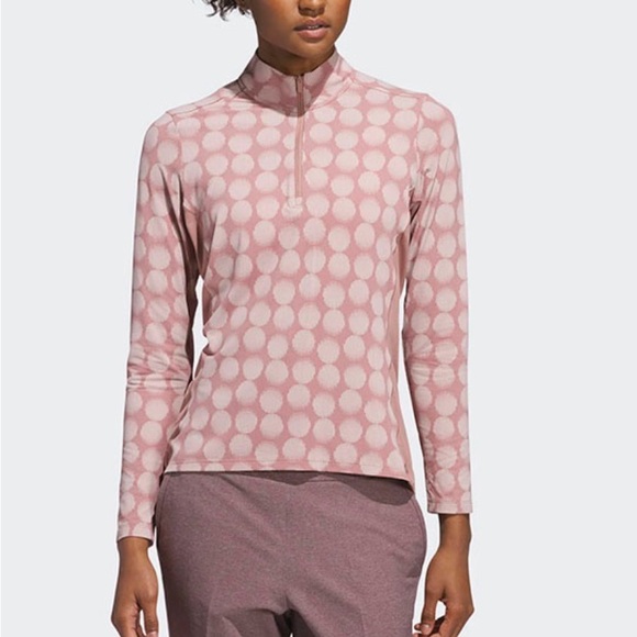 adidas Tops - Adidas Ladies Ultimate365 Printed Quarter Zip Mock